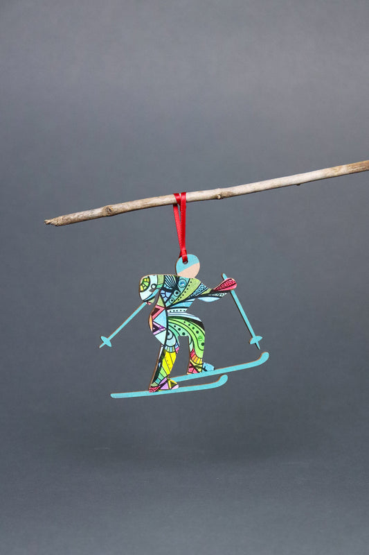 Allie Art Ski Ornament